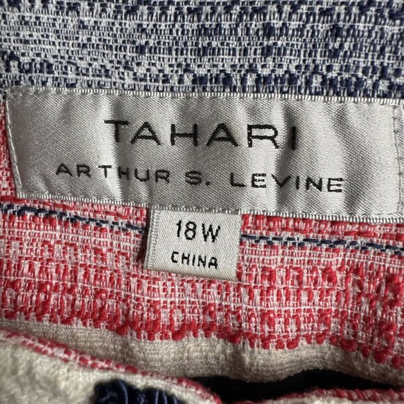 Tahari Womens Striped Open Front Jacket Blazer 18W Striped Career Oversized - Picture 5 of 8